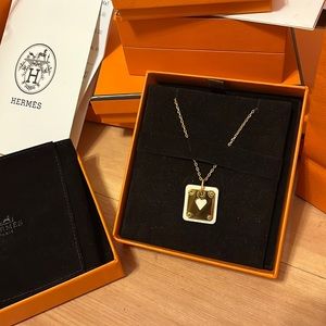Hermès As De Coeur necklace Nata and gold